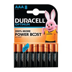 DURACELL Batterien Optimum Alkali-Mangan Micro AAA 1,5 V, 8 St.