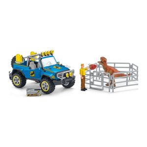 Schleich® Dinosaurs 41464 Geländewagen mit Dino-Außenposten Spielfiguren-Set