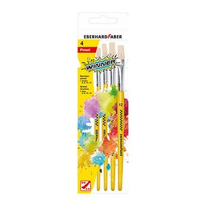 EBERHARD FABER Pinsel-Set Größe 6, 8, 10, 12, 4-teilig