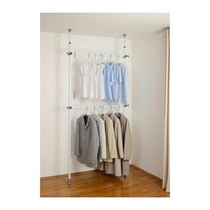 WENKO Teleskop-Garderobe Herkules 50610100 grau Metall 75,0 - 120,0 x 165,0 - 300,0 cm, 1 St.