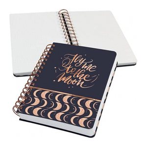SIGEL Notizbuch mit Spirale Jolie® ca. DIN A5 punktkariert, schwarz/kupfer Hardcover 240 Seiten, 1 St.