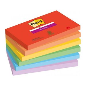 Post-it® Super Sticky Playful Haftnotizen extrastark farbsortiert, 6 Blöcke