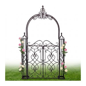 Garden Pleasure Rankbogen mit Tor TOWADA Metall schwarz gebogen 150,0 x 23,5 x 245,0 cm, 1 St.