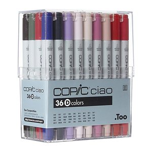 COPIC® Ciao D Layoutmarker-Set farbsortiert 1,0 + 6,0 mm, 36 St.