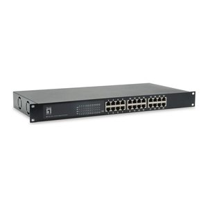 LevelOne PoE+Switch 24xGE PoE 630W 19" unmanaged Metall