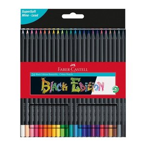 FABER-CASTELL Black Edition Buntstifte farbsortiert, 24 St.