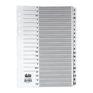 dots Ordnerregister Mylar DIN A4 Vollformat A-Z weiß 20-teilig, 1 Satz