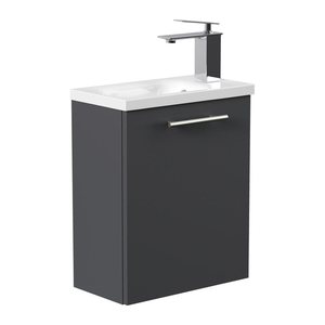 POSSEIK Waschbecken mit Unterschrank PIENI SLIMLINE grafit 40,0 x 22,0 x 49,3 cm