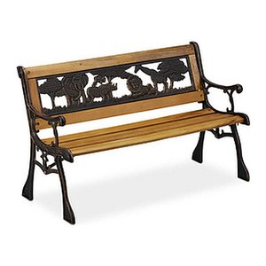 relaxdays Kinderbank Kinder 10030924_0 schwarz/braun Holz 83,0 cm