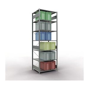 SCHULTE Schwerlastregal MULTIplus 150 12582 silber 100,0 x 80,0 x 300,0 cm