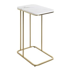 HAKU Möbel Beistelltisch rechteckig MDF-Platte gold-weiß 45,0 x 30,0 x 67,0 cm, 1 St.