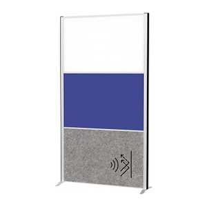 MAUL Akustik-Trennwand MAULconnecto 9651695, blau, dunkelgrau, weiß 100,0 x 182,0 cm, 1 St.