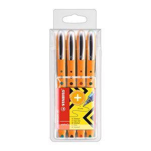 STABILO worker®+ Tintenroller orange 0,3 mm, Schreibfarbe: farbsortiert, 4 St.