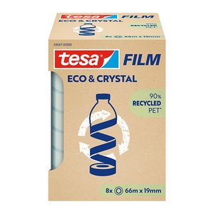 tesa CRYSTAL RECYCLED Klebefilm transparent 19,0 mm x 66,0 m 8 St.