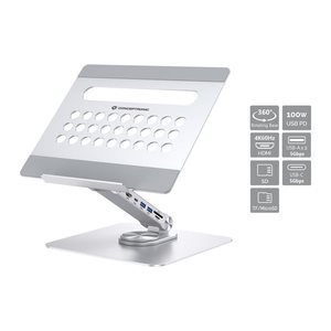 CONCEPTRONIC Laptop Halterung + 7-in-1 Docking silber