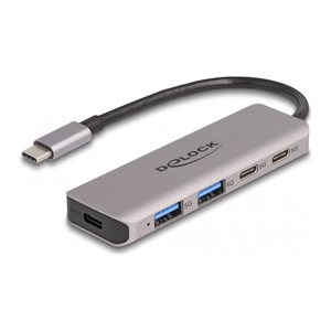 DeLOCK USB-Hub 5-fach grau