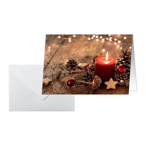 SIGEL Weihnachtskarten Red Christmas Candle DS093 DIN A6, 10 St.