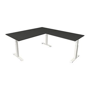Kerkmann Move 4 elektrisch höhenverstellbarer Schreibtisch anthrazit rechteckig, T-Fuß-Gestell weiß 200,0 x 220,0 cm