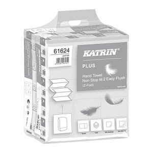 KATRIN Papierhandtücher 61624 Non Stop M 2 Easy Flush Interfold-Falzung 2-lagig weiß, 2.400 Tücher