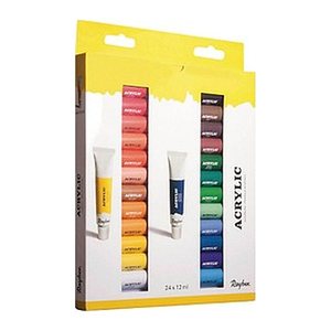 Rayher Künstler-Set Acrylfarben farbsortiert 24 x 12,0  ml, 1 Pack
