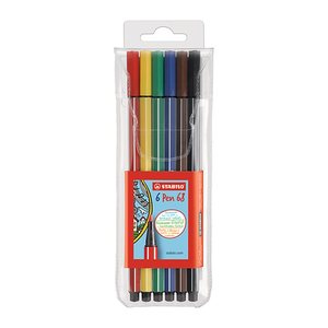 STABILO pen 68 Filzstifte farbsortiert, 6 St.