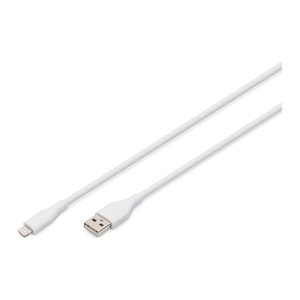 DIGITUS USB 2.0 Kabel Typ A-Lightning Silikon 1m MFI weiß