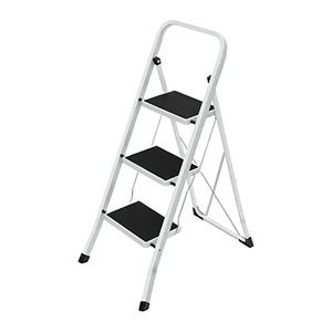 SONGMICS Klapptritt weiß 3 Stufen, H: 105,0 cm