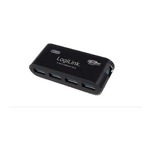 Logilink USB-HUB 4-Port 3.0 m. Netzteil schwarz