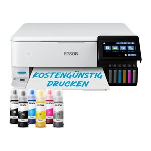 AKTION: EPSON EcoTank ET-8500 3 in 1 Farb-Tintenstrahl-Multifunktionsdrucker weiß mit 80 Euro CashBack