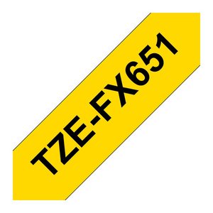 brother Schriftband TZe-FX651 TZEFX651, 24 mm, schwarz auf gelb, 1 St.