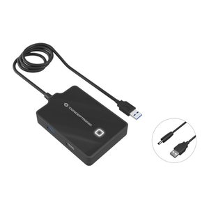 CONCEPTRONIC 4-Port Hub USB-A3.0->3xA2.0/A3.0/DC o.Netz. sw
