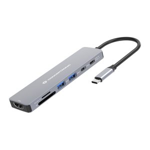 CONCEPTRONIC 7-1 Dock USB-C->HDMI/USB-C/2xUSB-A/+ 25cm gr