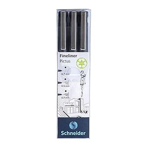 Schneider Pictus Fineliner-Set schwarz, 3 St.