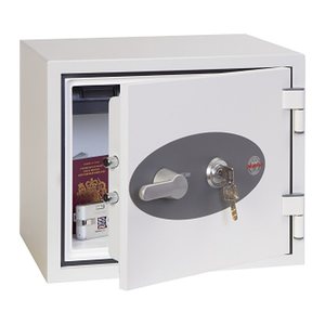 phoenix Tresor Titan FS1281K mit Feuerschutz weiß 41,2 x 36,3 x 35,2 cm