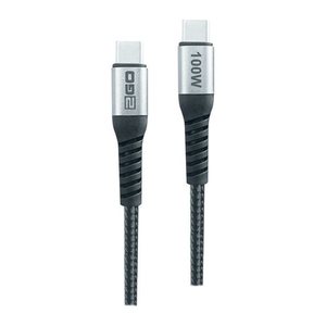 2GO Datenkabel USB-C 100W High Speed 200cm schwarz