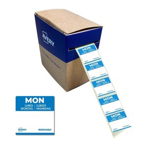 AVERY Zweckform Montag Tagesetiketten weiß 25,0 x 25,0 mm, 1.000 St.