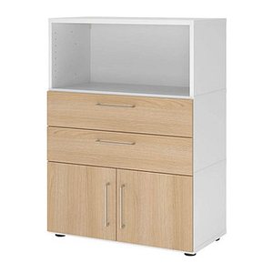 HAMMERBACHER Regalschrank FlexWall, VFW38K1KG/W/E/BS weiß, eiche 80,0 x 40,0 x 109,8 cm, 1 St.