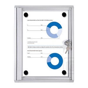 Showdown® Displays Schaukasten Economy XS silber 1x DIN A4 27,1 x 2,6 x 35,0 cm, 1 St.