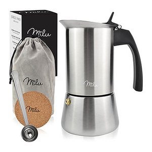 Milu Espressokocher silber, 4 Tassen