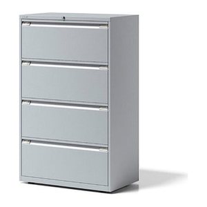 BISLEY Essentials Hängeregistraturschrank lichtgrau 4 Schubladen 80,0 x 47,0 x 130,0 cm, 1 St.