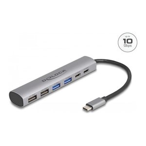 DeLOCK USB-Hub 6-fach grau