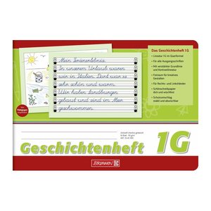 BRUNNEN Geschichtenheft Lineatur 1G liniert DIN A5 quer ohne Rand, 16 Blatt, 1 St.