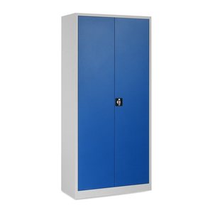 Aktenschrank aus Stahl – 920 x 420 (5 OH) – Korpus in Lichtgrau (Türen Enzianblau)
