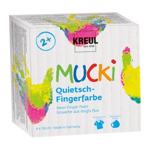 KREUL MUCKI Quietsch Fingerfarben farbsortiert, 4 St.