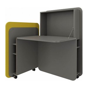 fm FLATup  Sekretär basalt/gelb rechteckig, schwarz 107,0 x 41,5 - 91,0 cm