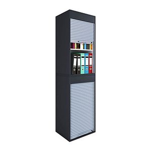 VCM my office Aktos XL Rollladenschrank schwarz 2 Fachböden 50,0 x 40,0 x 186,0 cm
