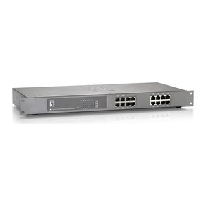 LevelOne PoE+Switch 16xFE PoE 500W 19" Met
