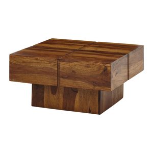 WOHNLING Couchtisch quadratisch Massivholz sheesham 57,5 x 57,5 x 30,0 cm, 1 St.