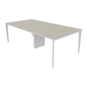 Quadrifoglio Konferenztisch X5 beton rechteckig, 4-Fuß-Gestell weiß, 240,0 x 120,0 x 75,0 cm
