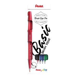 Pentel SES15C Brush-Pen farbsortiert, 4 St.